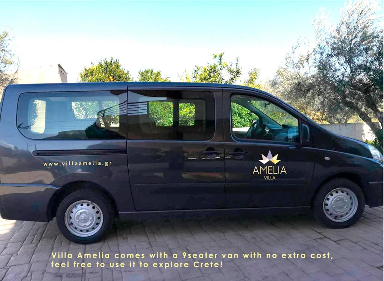 Villa Amelia I Free 9 Seater Mini Van & Pool Kalathas Exteriör bild